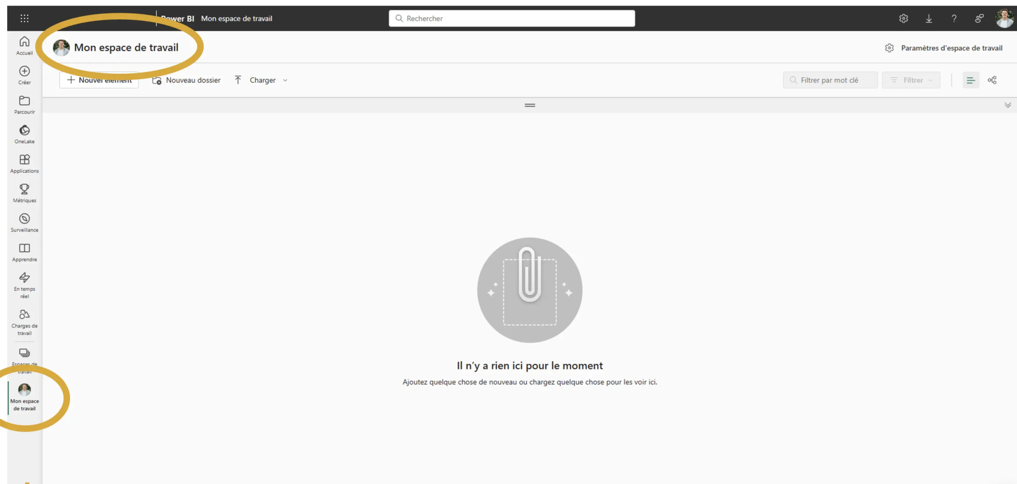 Mon espace de travail Power BI