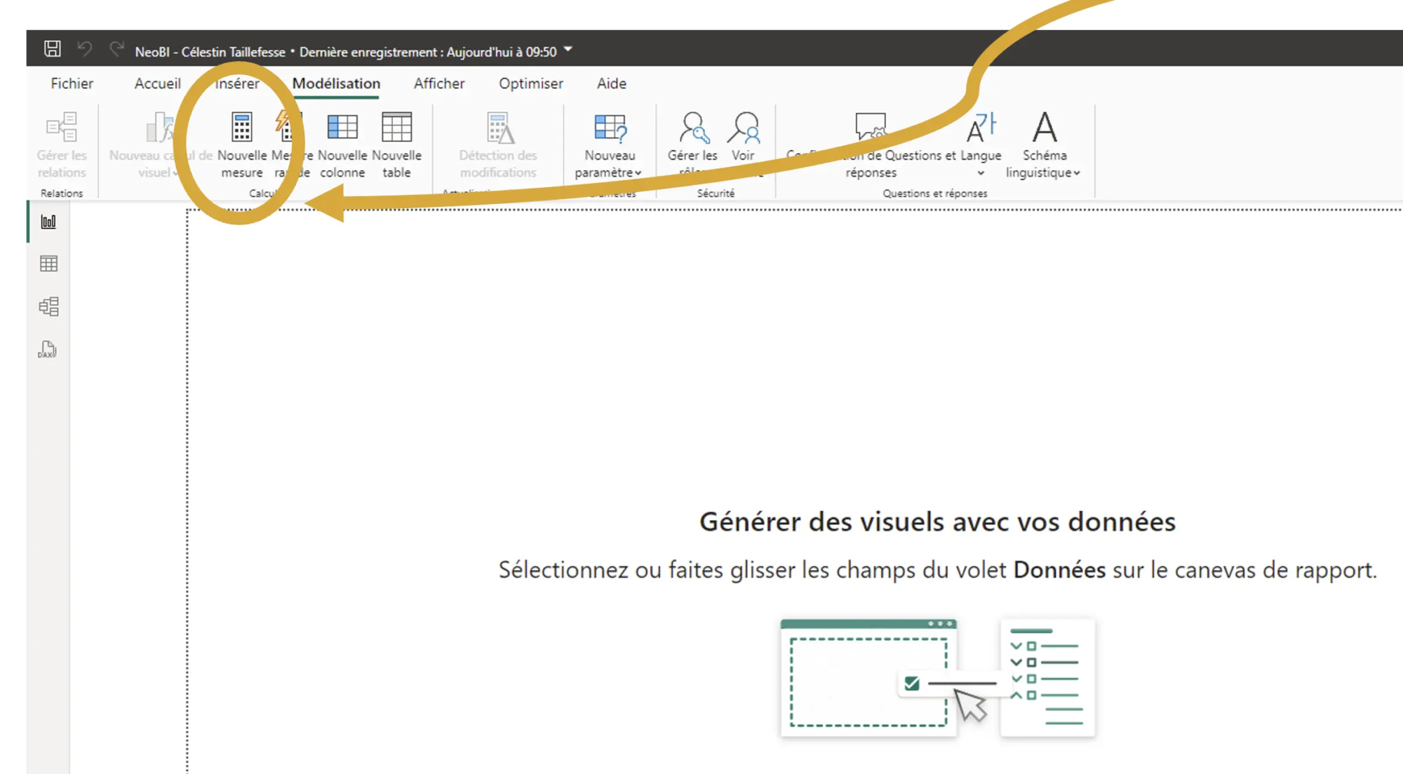 Nouvelle mesure Power BI