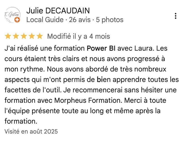 Avis Formation Power BI 2 Morpheus Formation