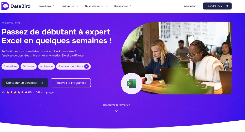 databird formation excel à distance