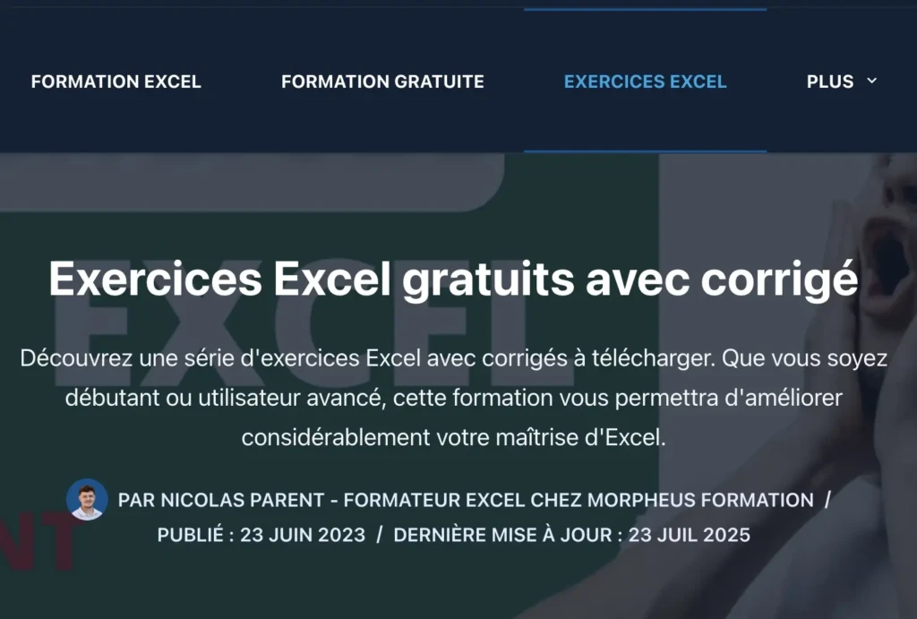 exercices Excel gratuits