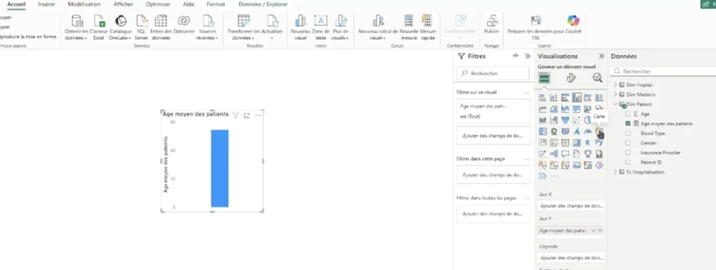 fonction average résultat power bi