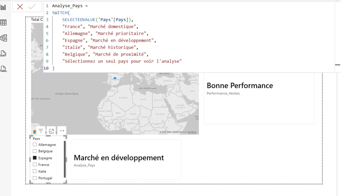 fonction SWITCH en DAX analyser des données Power BI