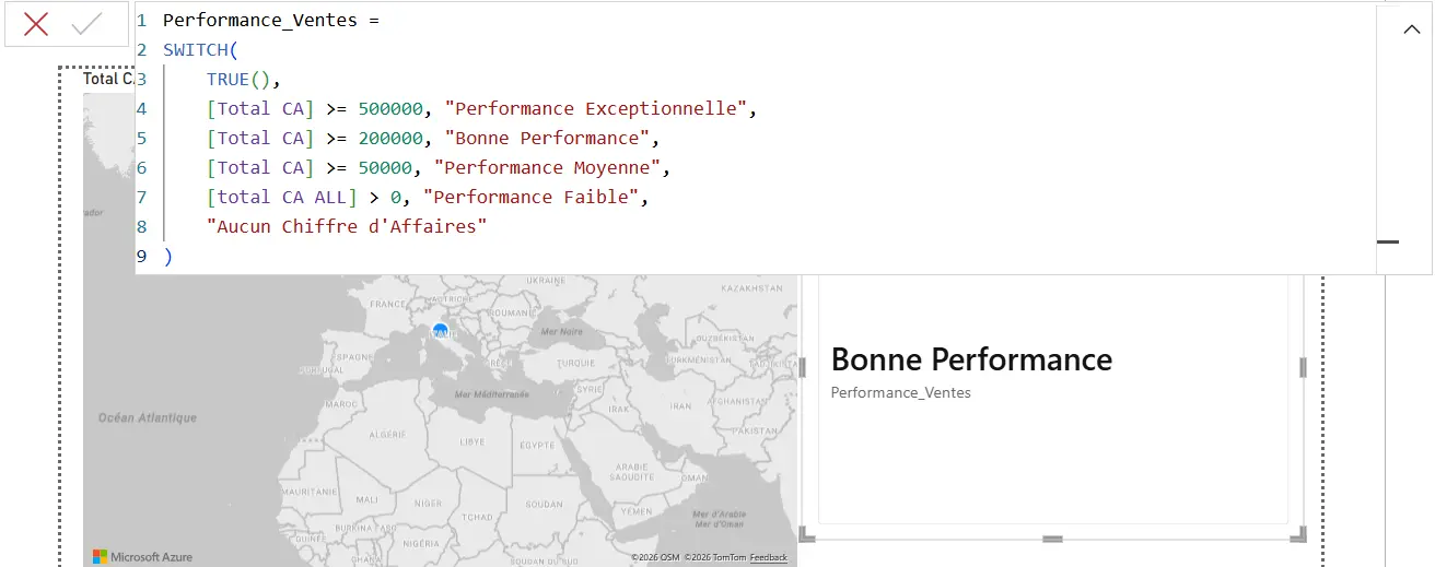 fonction SWITCH en DAX Power BI plusieurs conditions