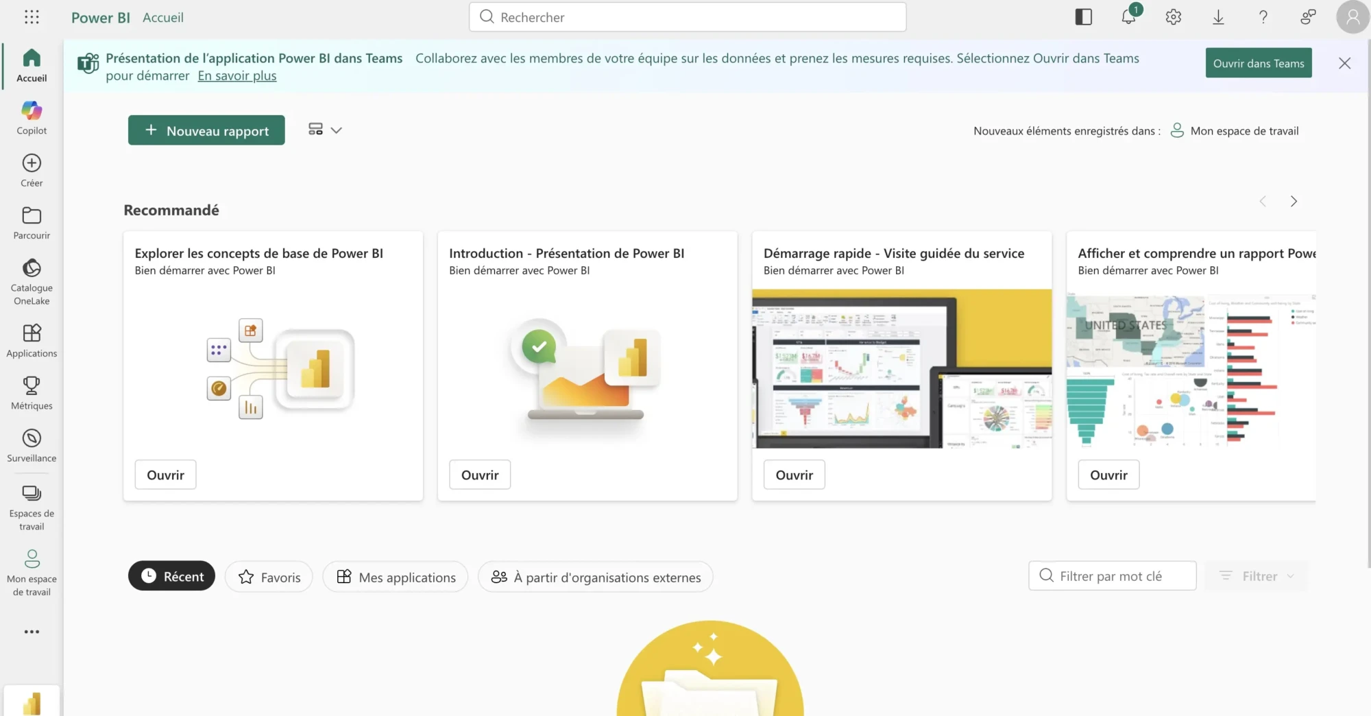 interface de power bi service