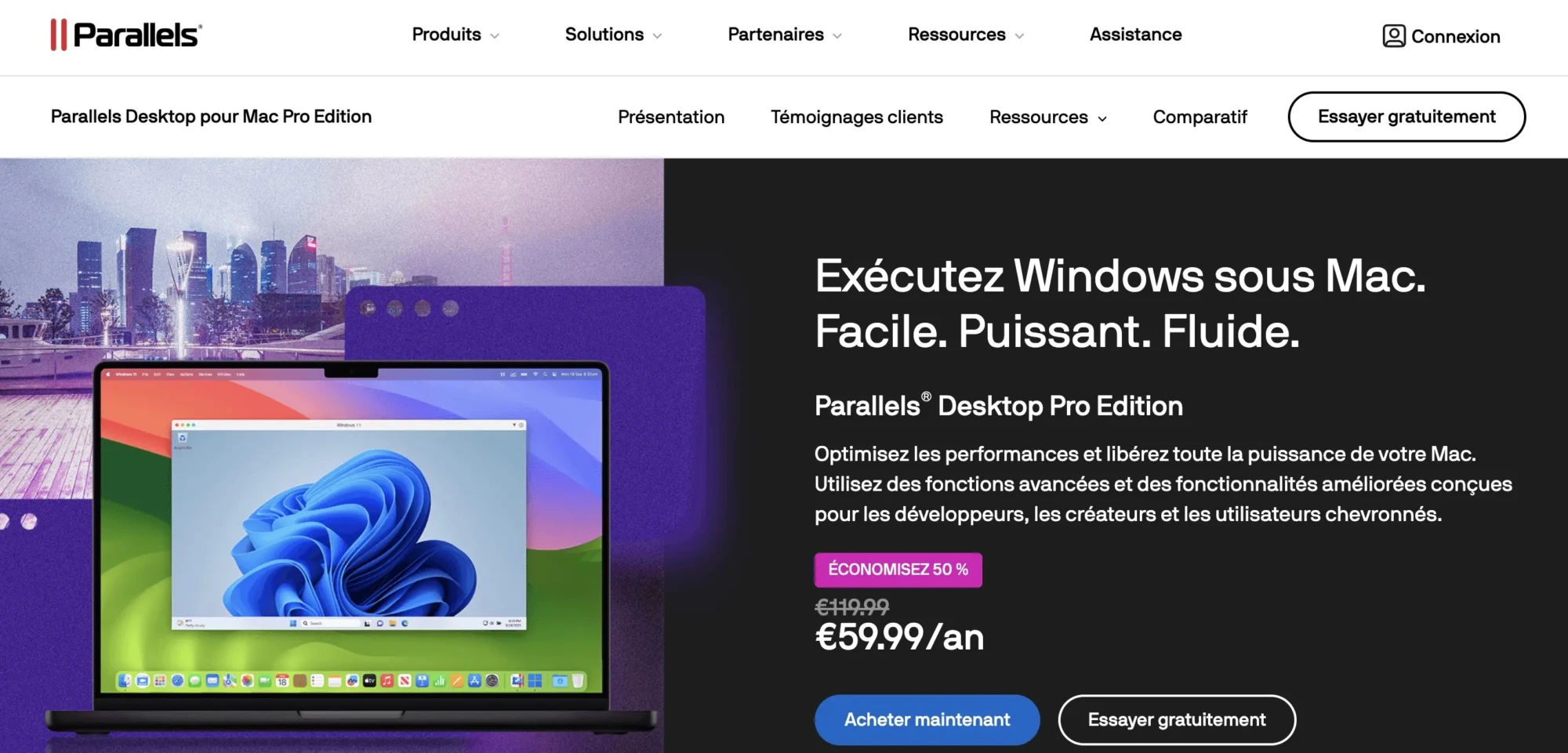 parallels desktop pour simuler windows