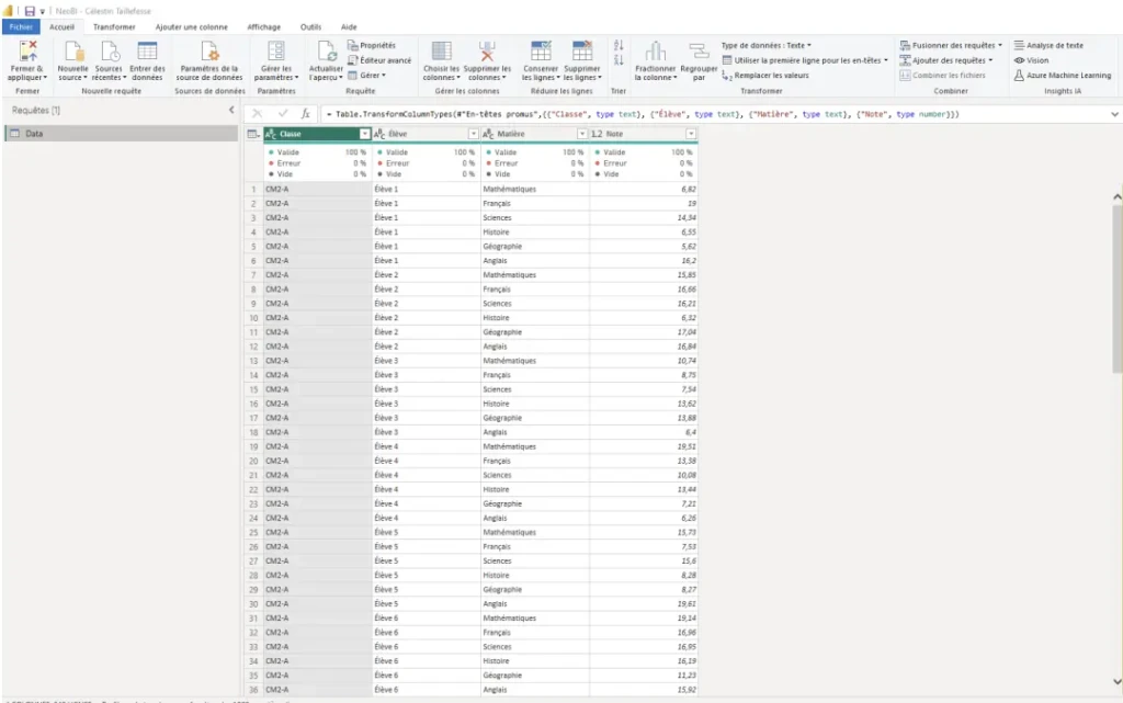 power query power bi pour le langage M