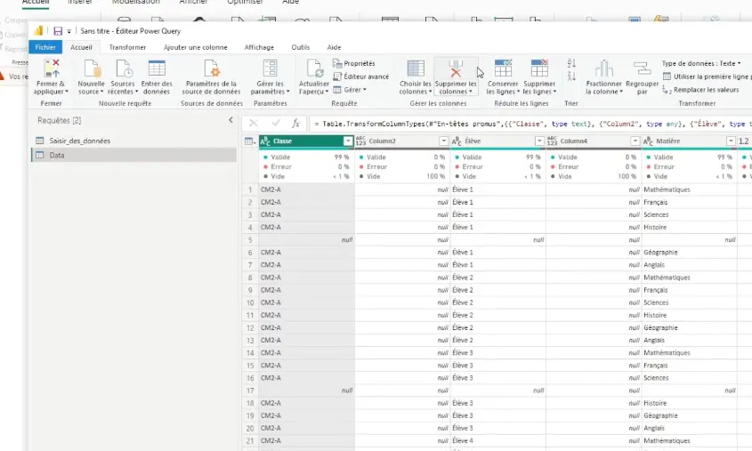 interface power query dans power bi