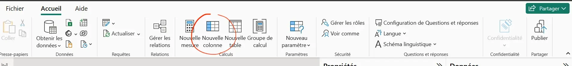 nouvelle colonne pour écrire la formule RELATED dans Power BI