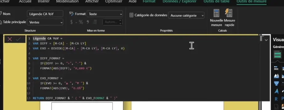 légende claire pour la carte KPI power bi - vue depuis le fichier Power BI de BENJAMIN PARENT