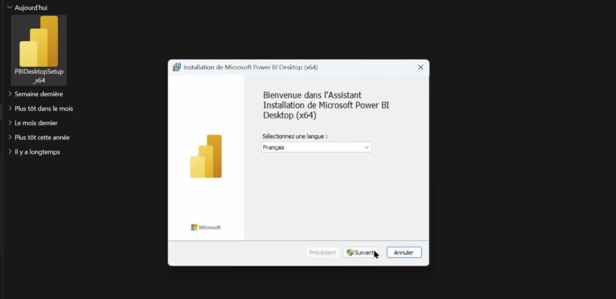 Assistant d'installation Microsoft Power BI Desktop