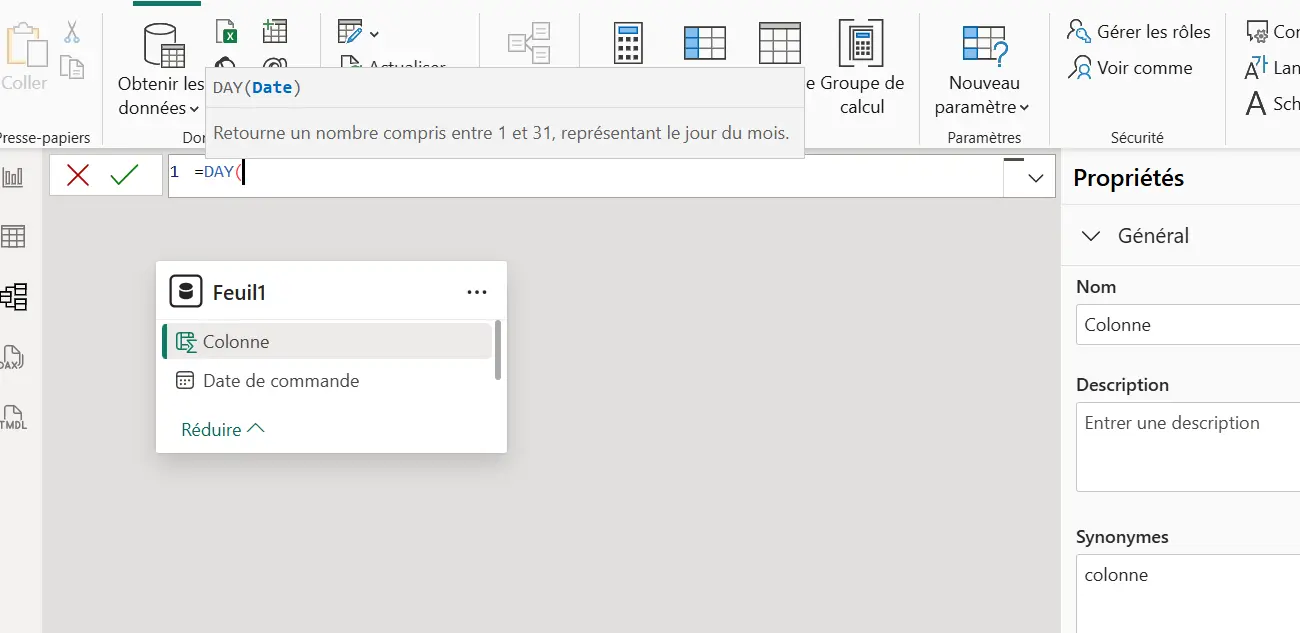 syntaxe DAY power bi