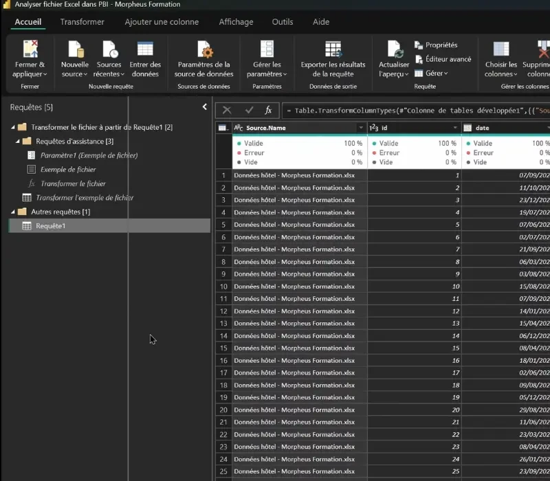 donnees power bi depuis excel