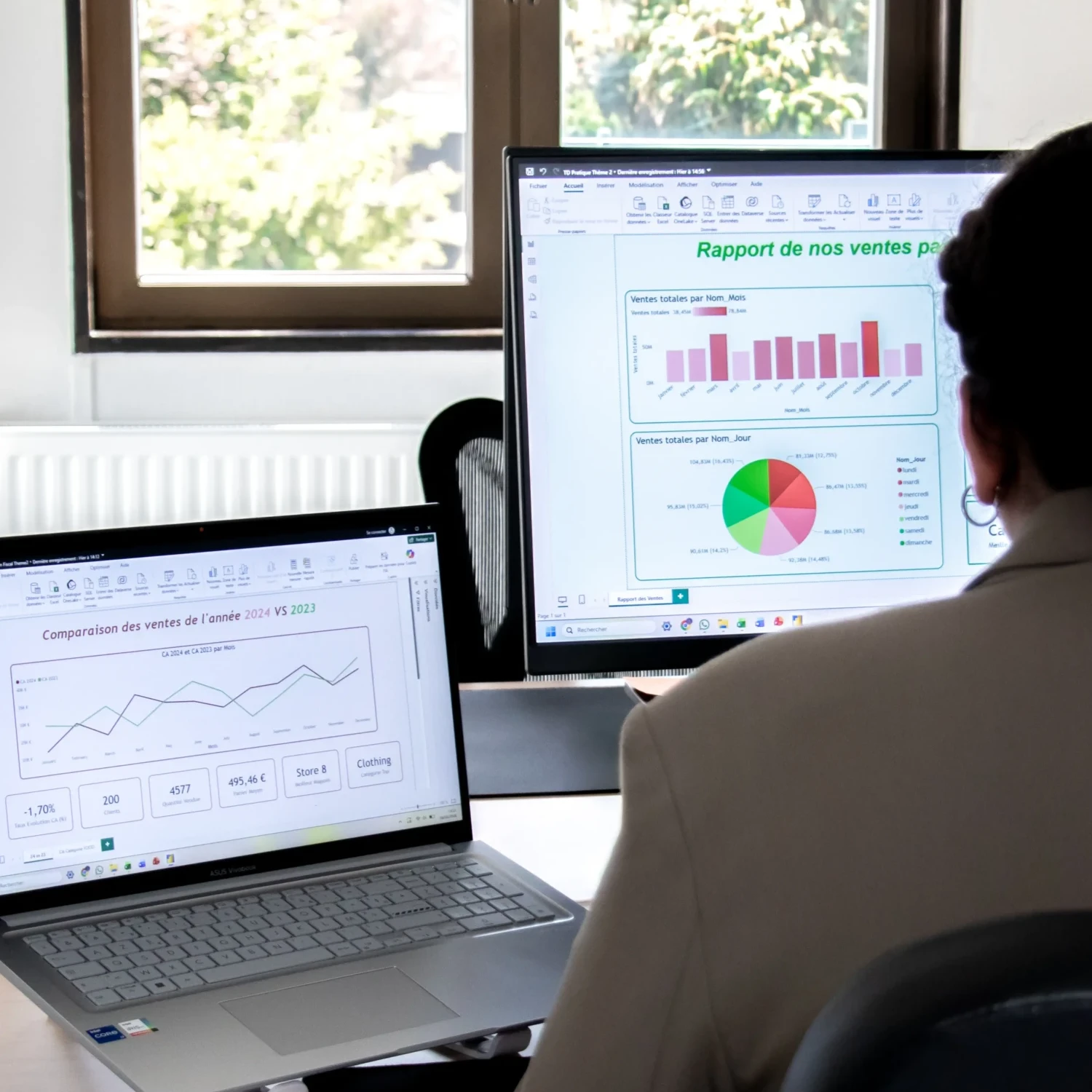 Ounsia BENAMAR qui crée son dashboard sur power bi