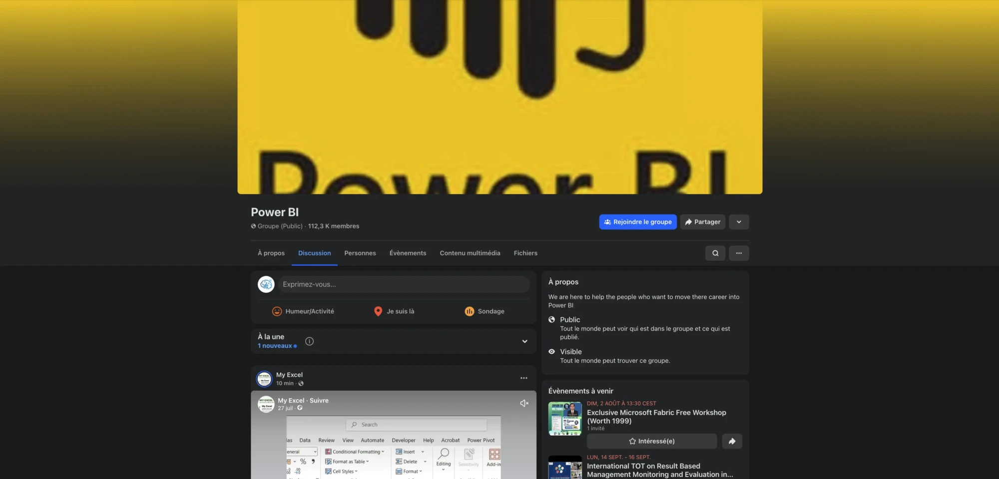 Groupe Facebook Power BI
