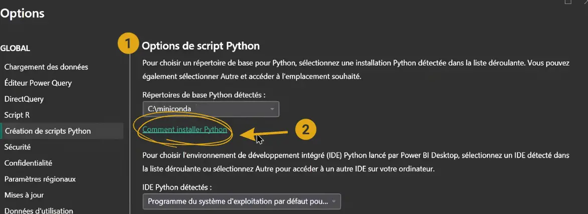 installer python power bi 