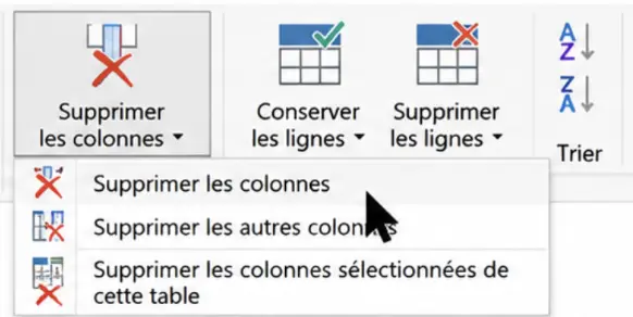 supprimer des colonnes