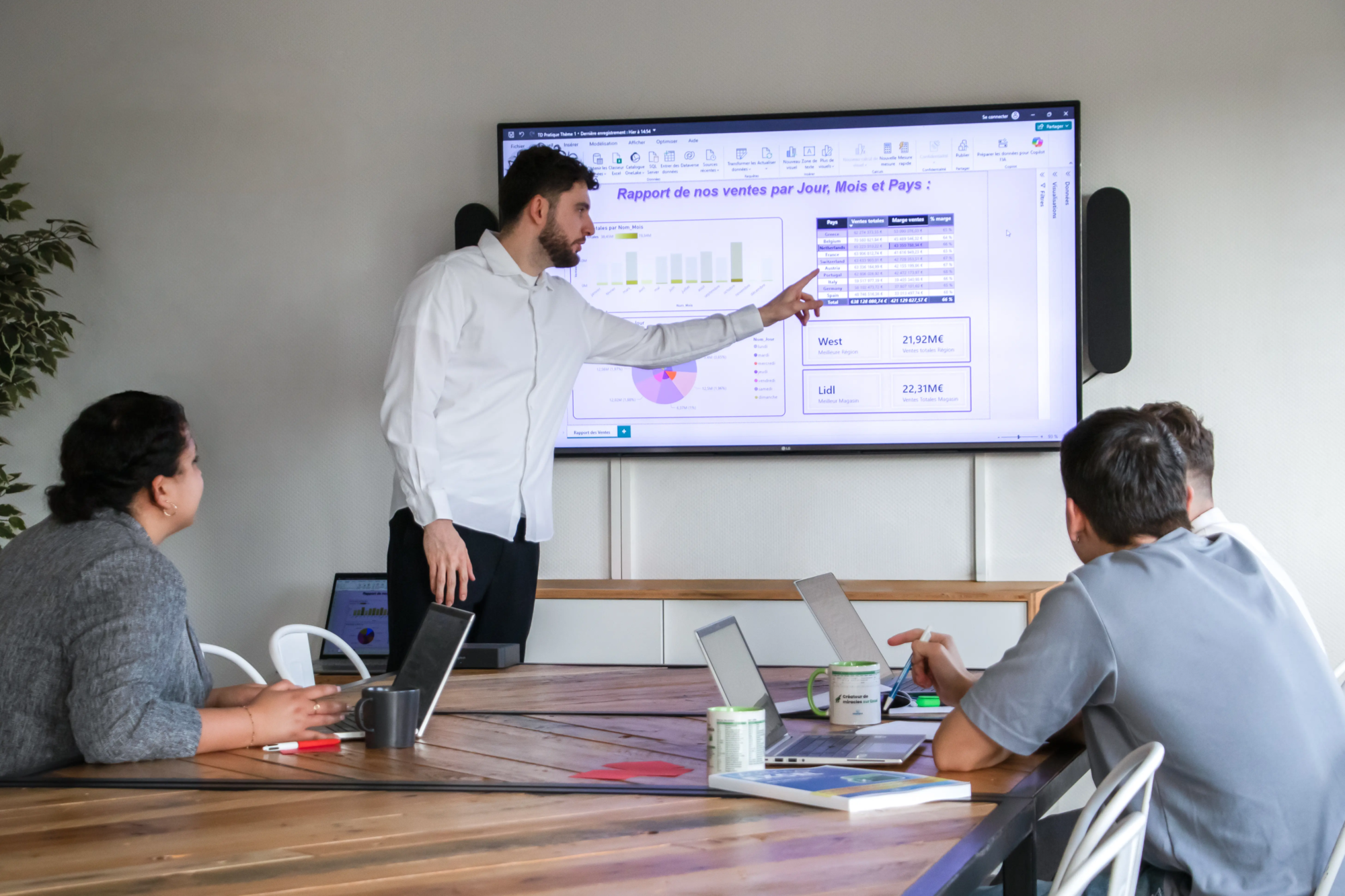 photographie d'une séance de formation power bi certifiante collective en présentiel